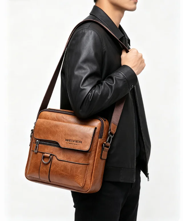 

Men's Durable Shoulder Bag High Quality Leather Cross Body Sling bags Travel Crossbody Fashion Pack for Male Мужская сумка Bolsa