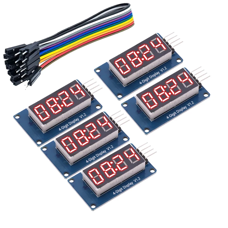 1-5 قطعة TM1637 4 بت 0.36 "وحدة عرض LED رقمية لاردوينو 7 قطعة ساعة أنبوب الأنود الأحمر أربعة لوحة للقيادة التسلسلية حزمة #1