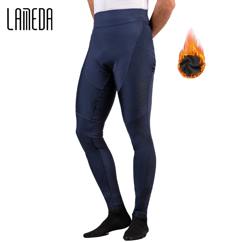 

LAMEDA Thermal Cycling Pants Tights Man Winter Windproof Fleece Lined Bicycle Pants Padding for Men Mountain Road Bike Clothing
