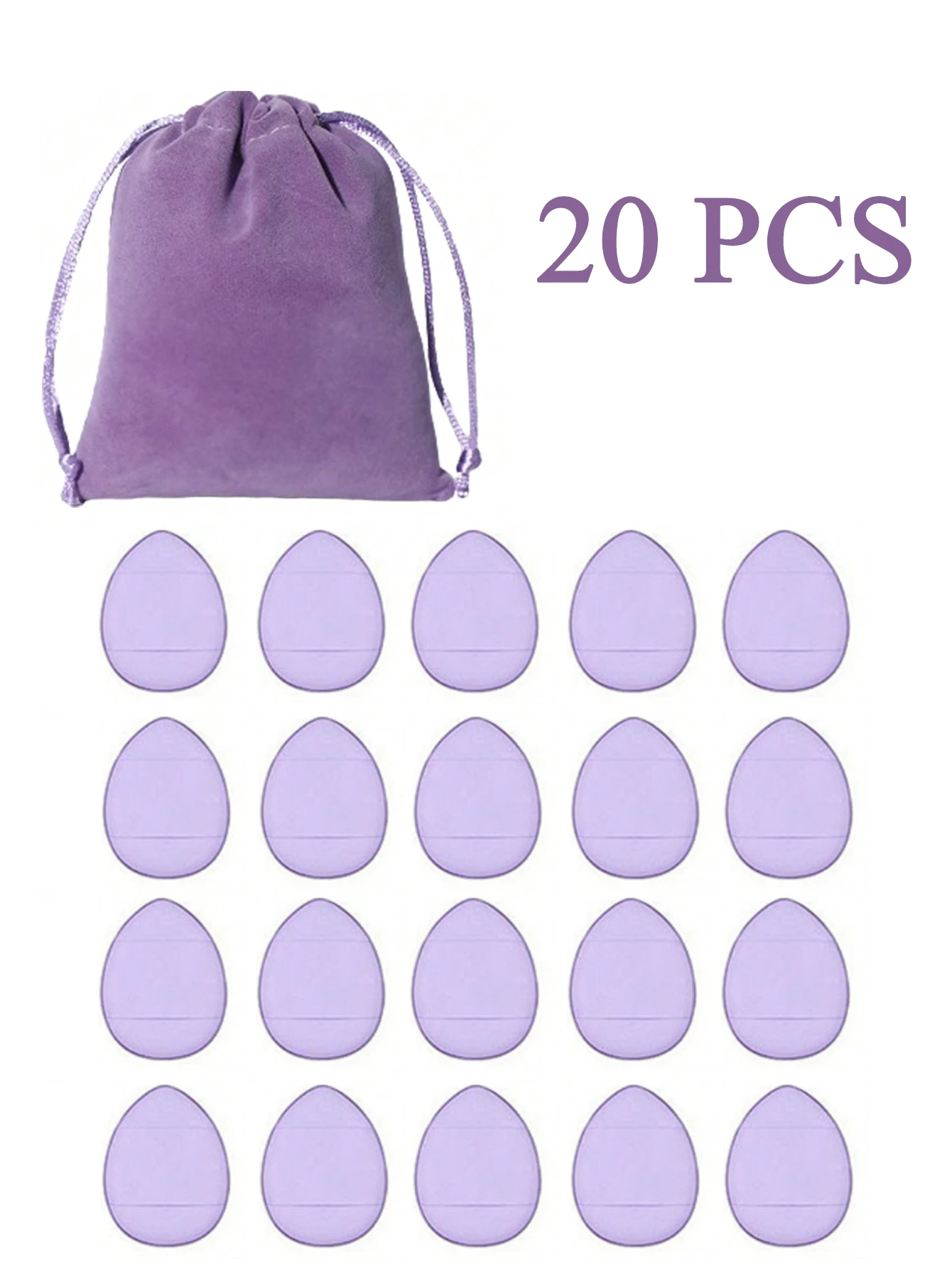 طقم إسفنجة بودرة إسفنجية مكون من 20 قطعة مع أكياس، منتفخة مكياج، لكريم الأساس السائل، كريم الأساس البودرة، كونسيلر