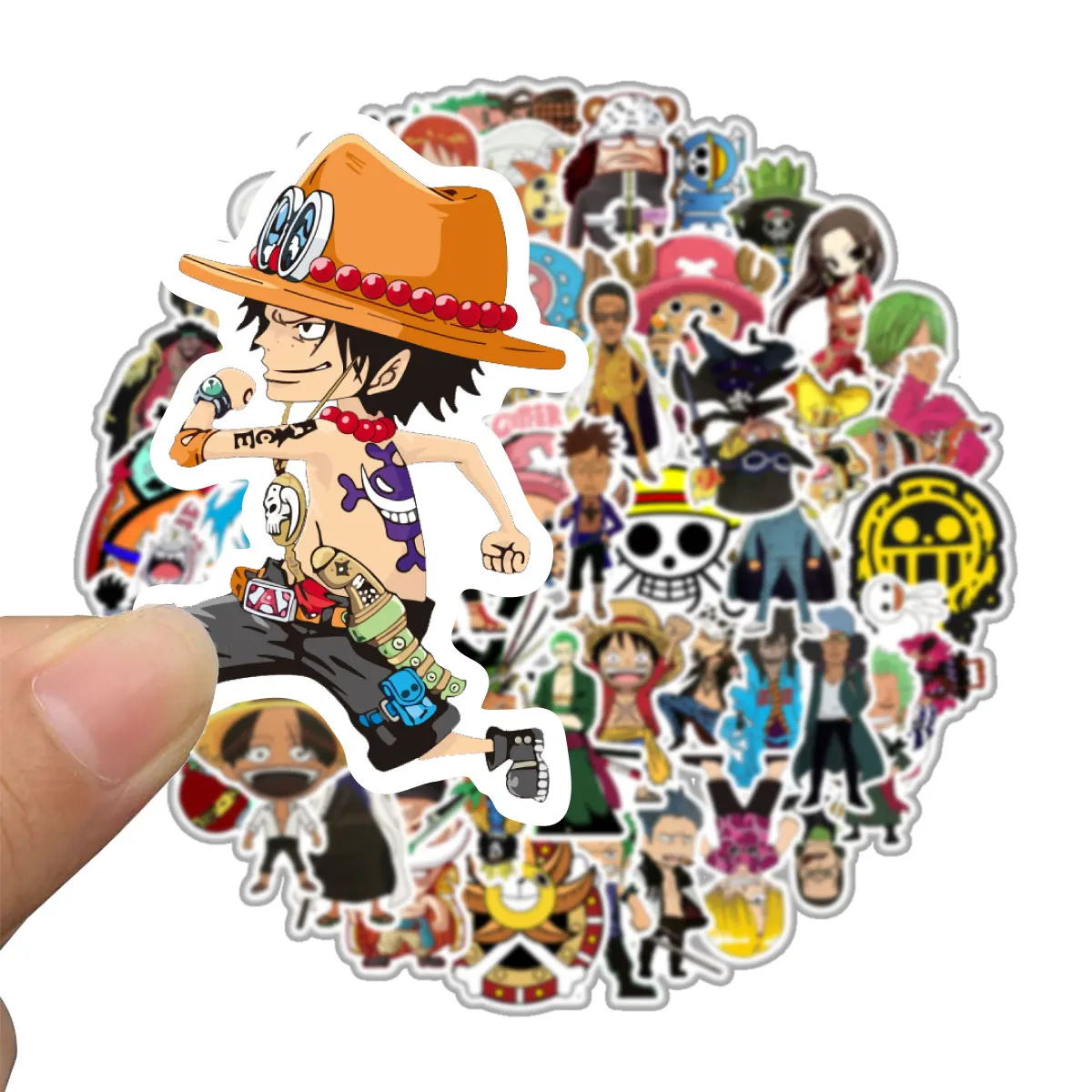 50PCS One Piece cartoon personality DIY mobile phone luggage notebook waterproof decorative stickers