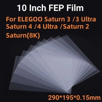 5 Pcs Fep Film 10 Inch 290x195x0.15mm for ELEGOO Saturn 3 Series Saturn 4 Series Saturn 2 UV Resin 3D Printers FEP Release Films