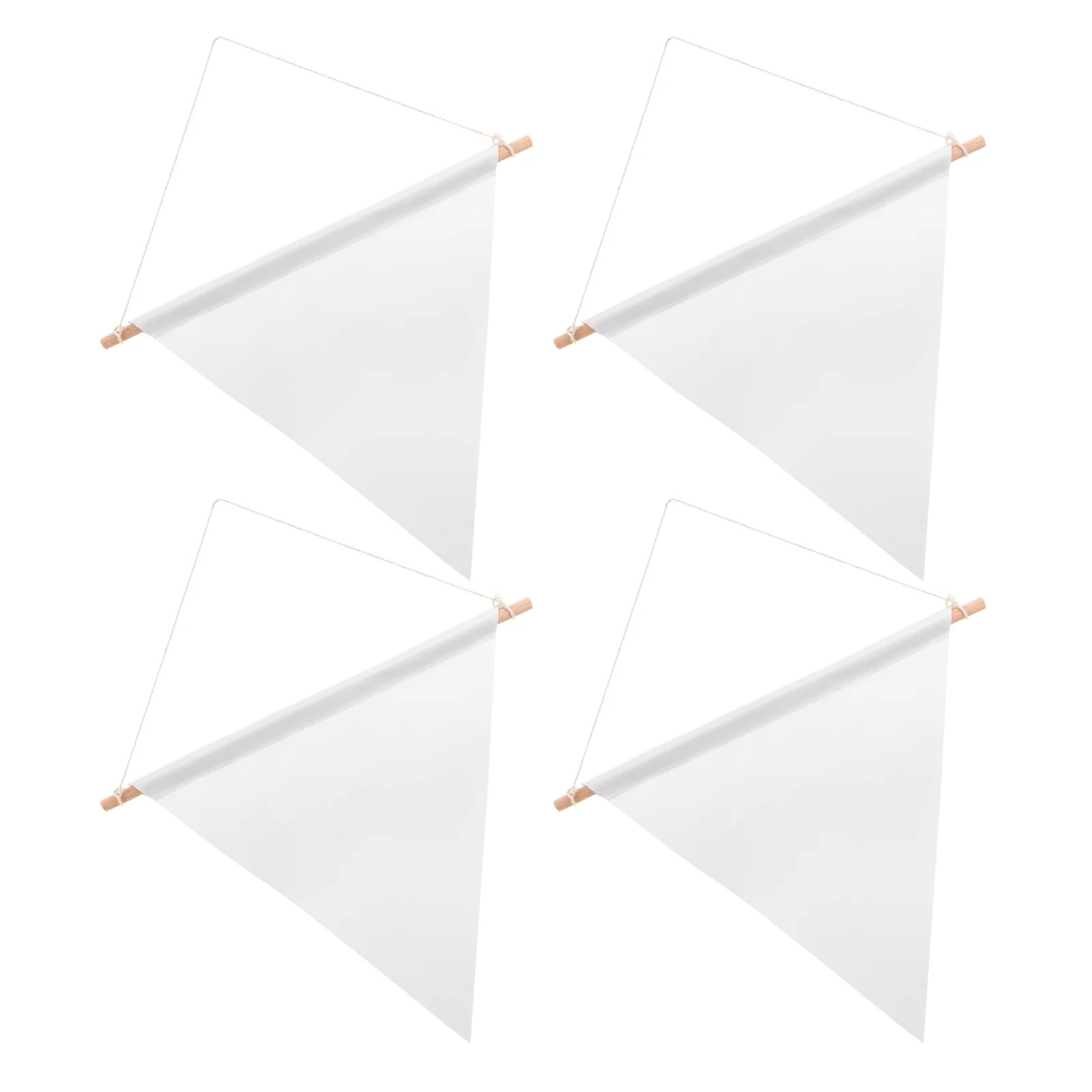 

4pcs Blank Hanging Decor For Diy Canvas Blank Flags Garden Party Festival Wall Badge Display Outdoor Decor Flags