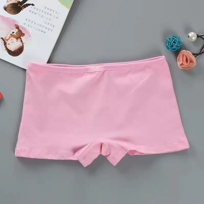 3PC High School Girl Underwear Boxer Trousers Trousers Pure Cotton Solid Color Base Student Breathable Underwear 8-14Years