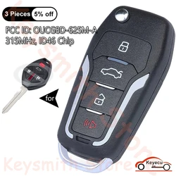 KEYECU 4 pulsanti 315MHz ID46 Chip per Mitsubishi Eclipse Galant 2007 2008 - 2012 Auto aggiornato Flip Remote Key Fob OUCG8D-625M-A