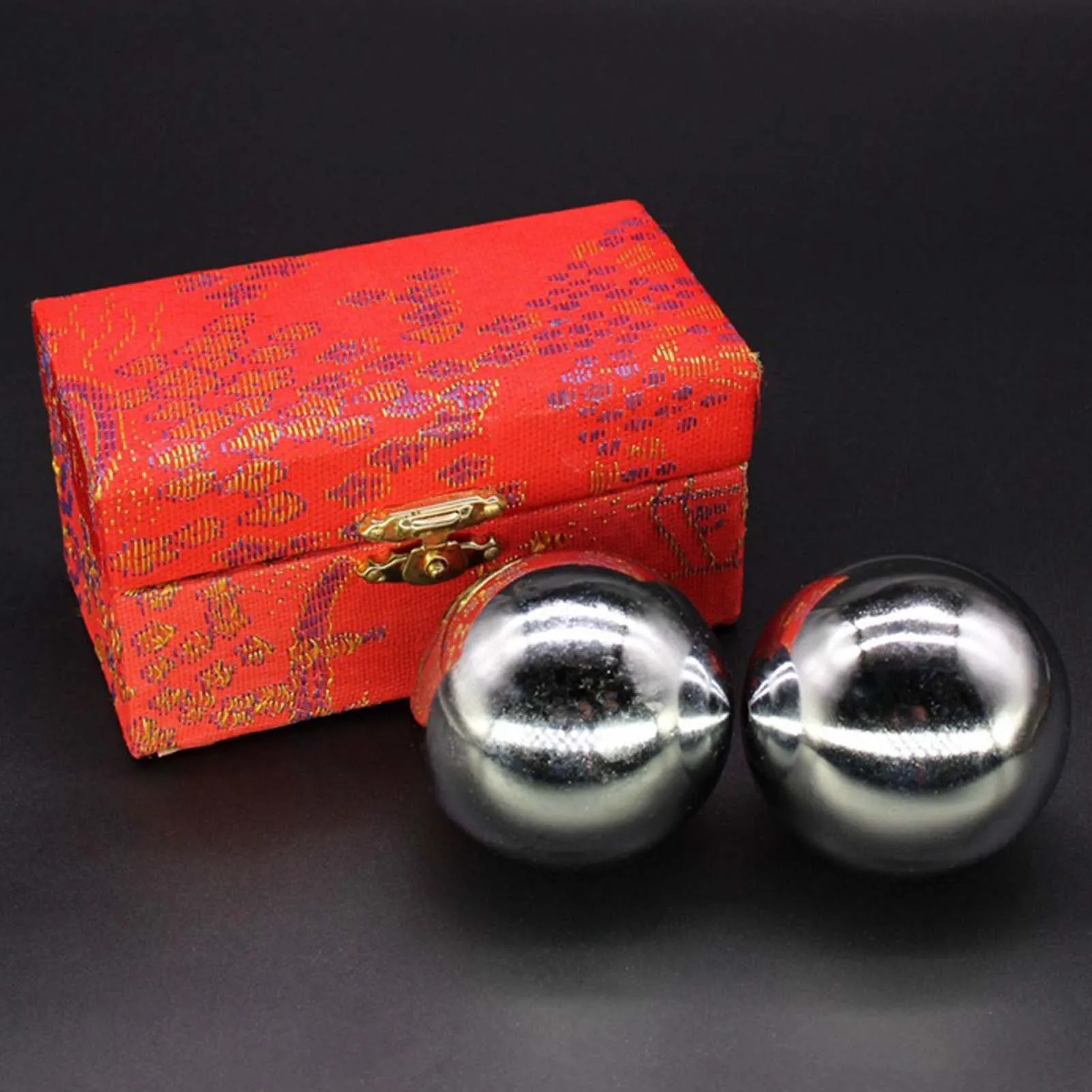 Silver Baoding Balls Strength Building Stress Relief Hand Exercise Therapy Balls for Fingers and Wrist Exercise