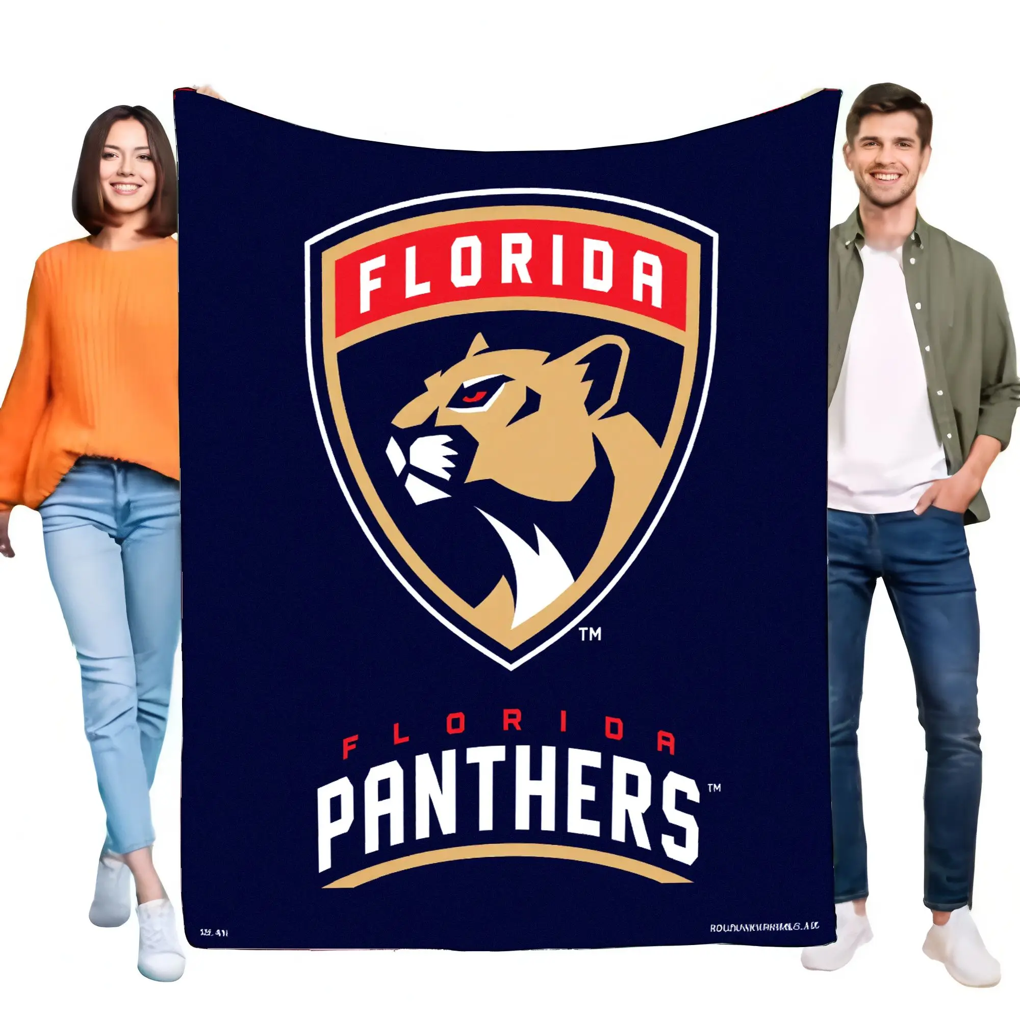 Cobertor com logotipo da Florida Panthers Cobertor macio azul escuro com design de escudo pantera, perfeito para presentear, quarto aconchegante ou