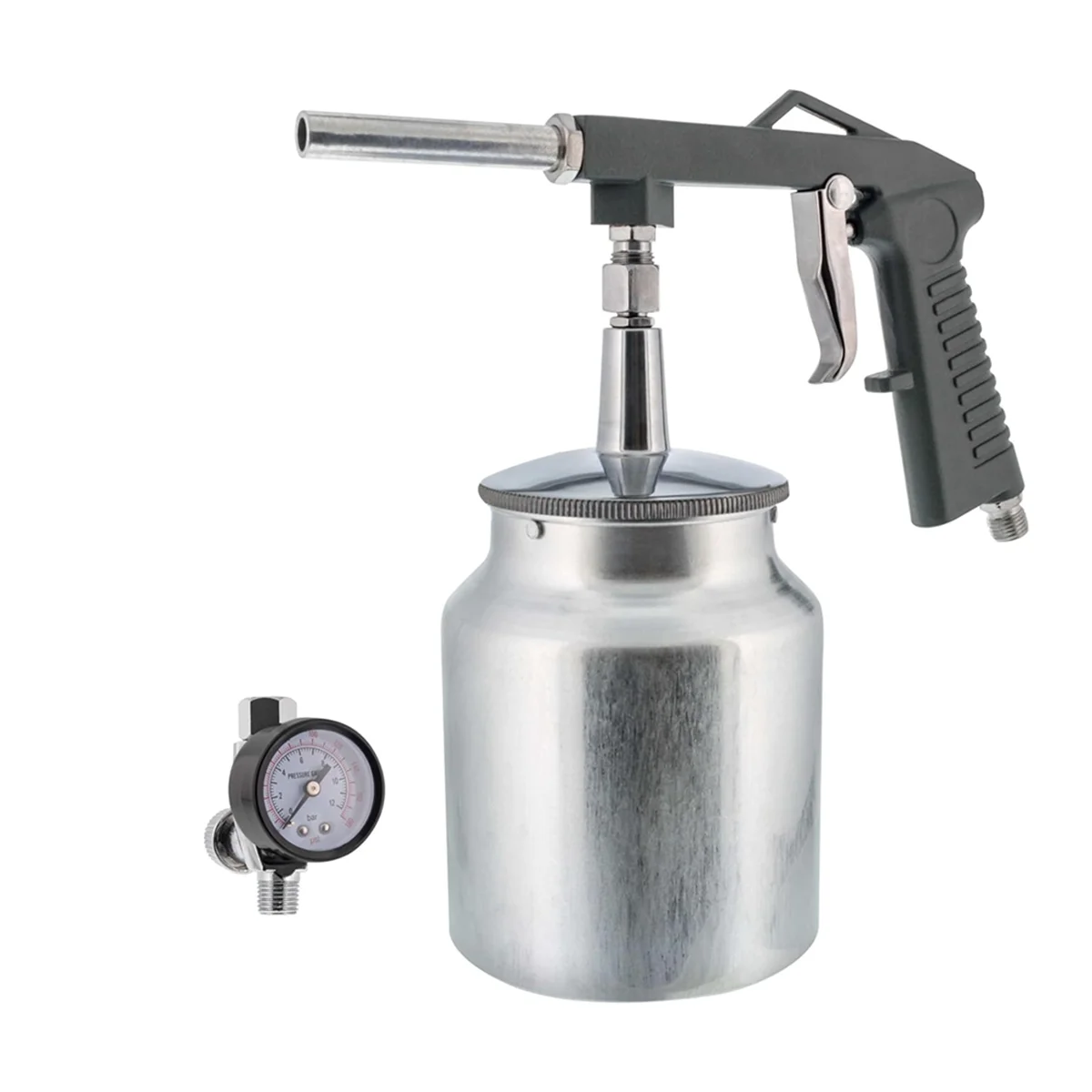 Air Undercoating SprayGun with Regulator,Suction Feed Cup Apply Sprayable Truck Bed Liner Coating, Rubberized Undercoat