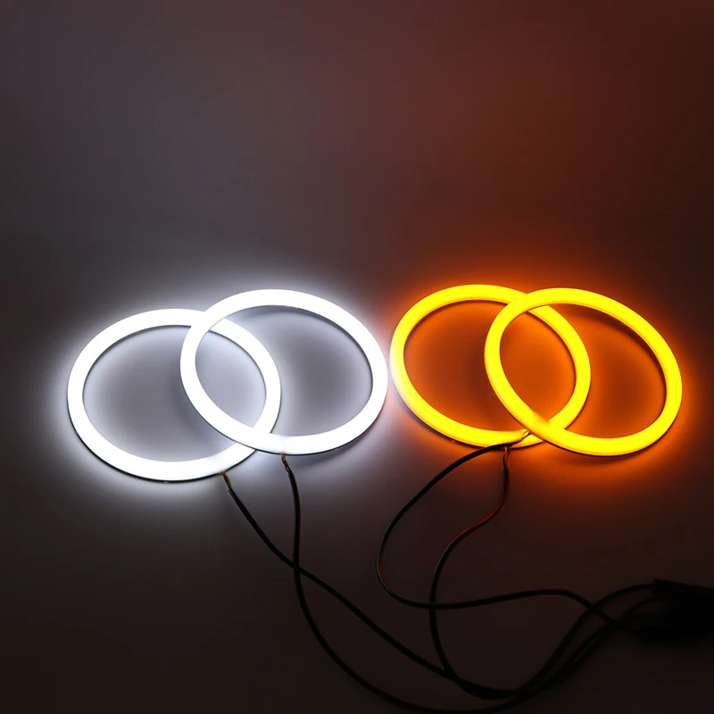 Doppio colore bianco giallo anelli cotone luce LED occhi d'angelo per Lada Vaz 2106 1976 1997 1998 1999 2000 2001 accessori