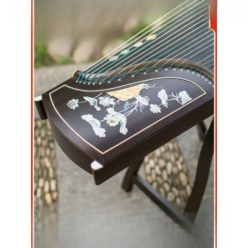 

Out of the water hibiscus professional performance guzheng level 10 examination, Yangzhou digging embedded musical instruments