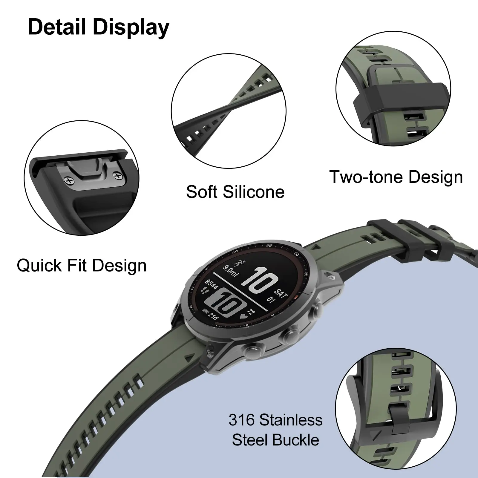 26mm Quick Detachable Watch Strap For Garmin Instinct 2X Solar Strap Fenix 6X Pro 5X Plus 7X Silicone replacement strap