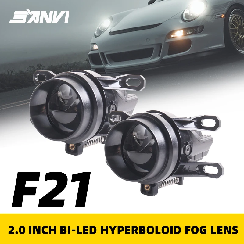 SANVI 2 Inch 80W F21 Bi Led Hyperboloid Fog Lens for Levin Revo Cross HILUX Corrolla Yaris Car Fog H11 HeadLamp Plug and Play