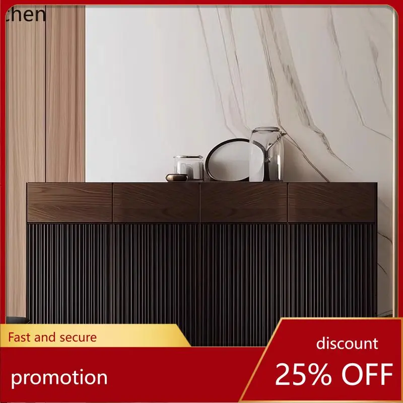 

CZ Italian Minimalist Solid Wood Shoe Cabinet Home Entrance Vintage Storage Cabinet Wall-Mounted Integrated Side Cabinet