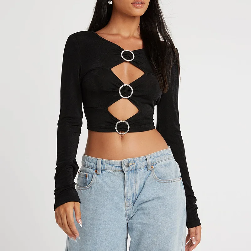 

Women's Long Sve round Ne T-irt Spring Summer Season Linen Material Color Casual Comfortable Fit T-irt