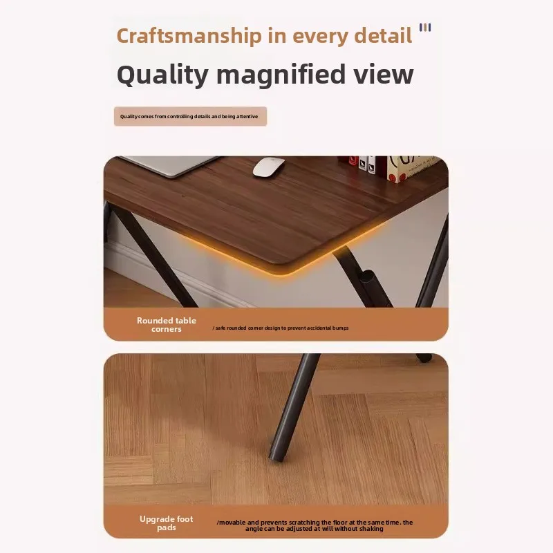 Foldable desk Free installation Computer desk Student home writing table Bedroom bedside small table Simple desk
