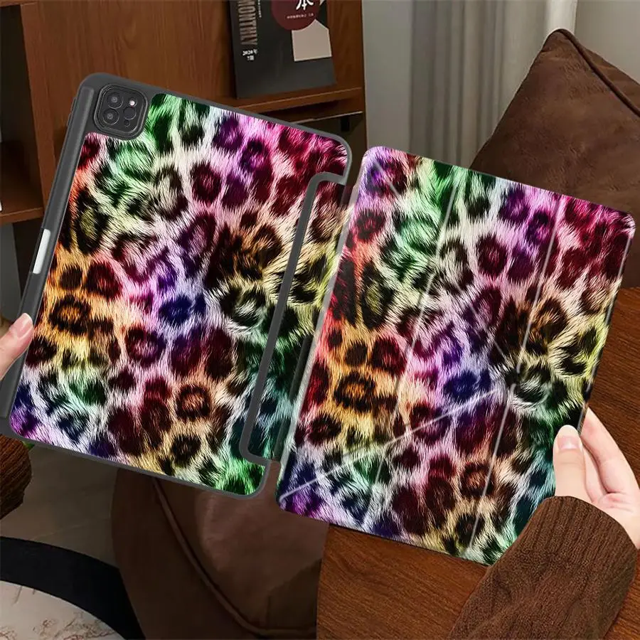 

Holder Cover Tablet Case For iPad Pro 11th 10th 9th 8th 7th 12.9inch Pro 2025 Air 4 5 M3 M2 M4 11inch Mini 6 7 Colorful Leopard