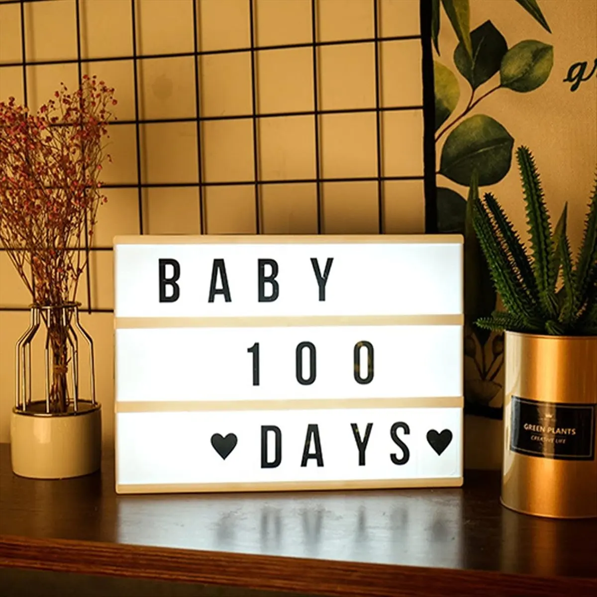 ABMO Cinema Light Box Personalized Neon Signs, Warm White LEDs Lightbox with Letters, Numbers, Symbols