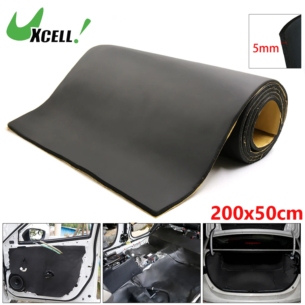 Uxcell 200 x 50 cm, 5 mm, 8 mm, 10 mm, 10,76 m2, Auto-Akustikschaum, Boden, Heckklappe, Schalldämmung, Deadener-Matte, Rauschunterdrückungspad,