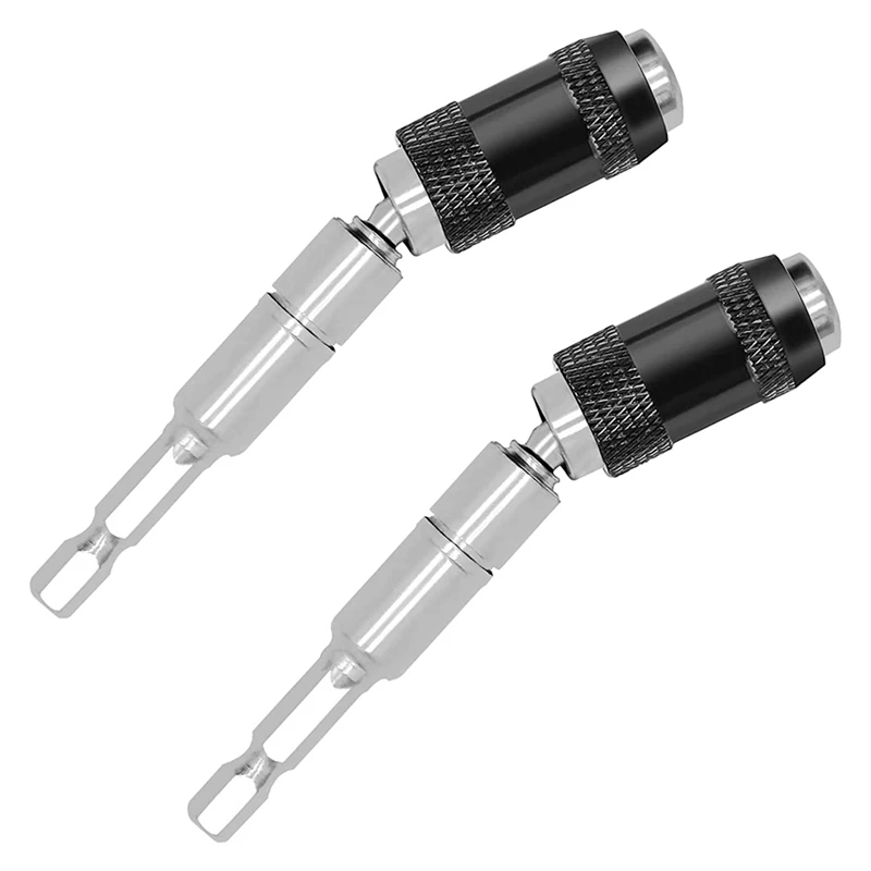 

New 2 Pack Pivoting Bit Tip Holder, Magnetic Screw Drill Tip 1/4Inch Hex Shank, Quick Change Locking Bit Holder