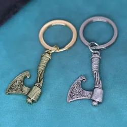 Slavic Perun Axe Pendant Keychain For Men Women Antique Bronze Key Chains Viking Punk Jewelry Amulet Talisman Gift