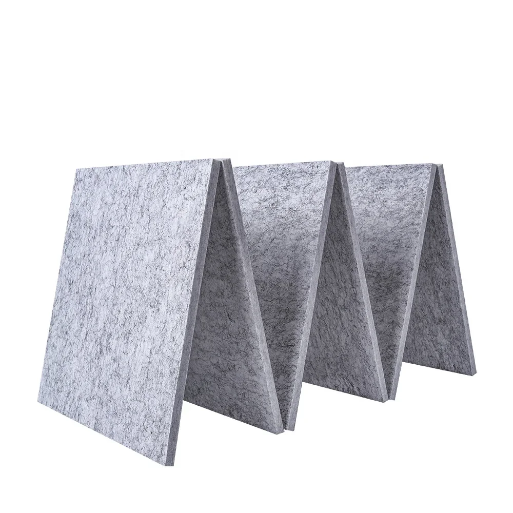 Polyester Fiber Decorative Sound Absorption Panel ,Flame Retardant Acoustic Panel , 300 X 300 X 9mm, 6 Pcs/package