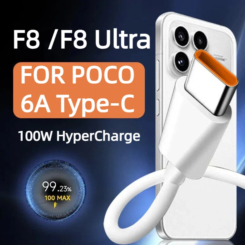 for POCO F8 Data Cable Xiaomi 100W Watt Fast Charging Cable F8 Ultra Charging Cable 6A typec mi Turbo