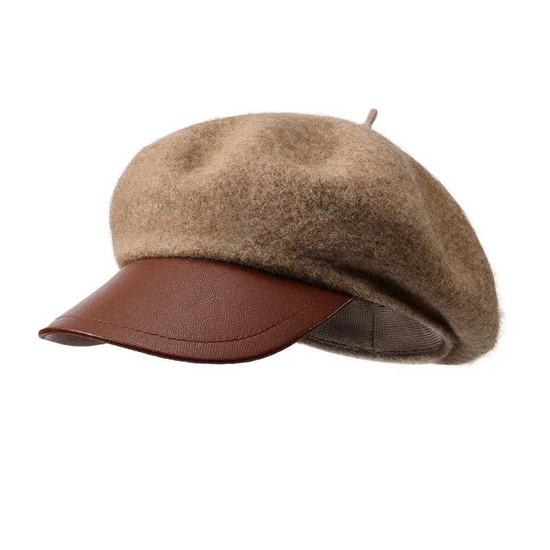 

2023 New Women Berets Cap Autumn Winter Hat Solid Octagonal Newsboy Cap Fashion Ladies Casual Wool Hat Winter Beret Painter Caps