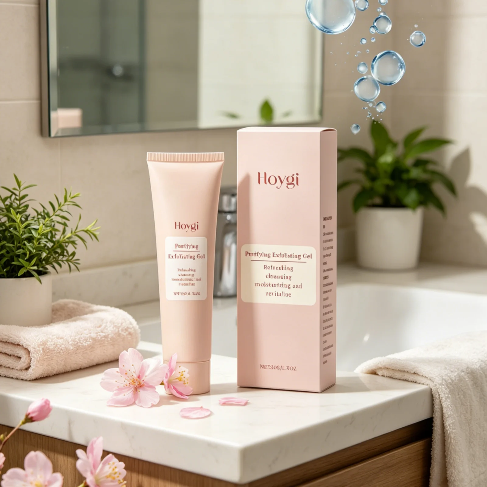 Hoygi Facial Exfoliator Moisturizing Brightening Pore Minimizing Gentle Cleaning Dead Skin Remover Purifying Exfoliating Gel 50g view 5