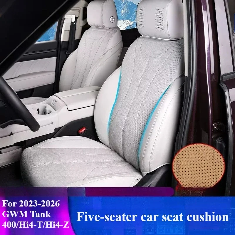 For GWM Tank 400 Hi4-T/Hi4-Z 2023-2026 Five-seater car seat cushion all seasons breathable anti-stain Seat Cover Protective Pad