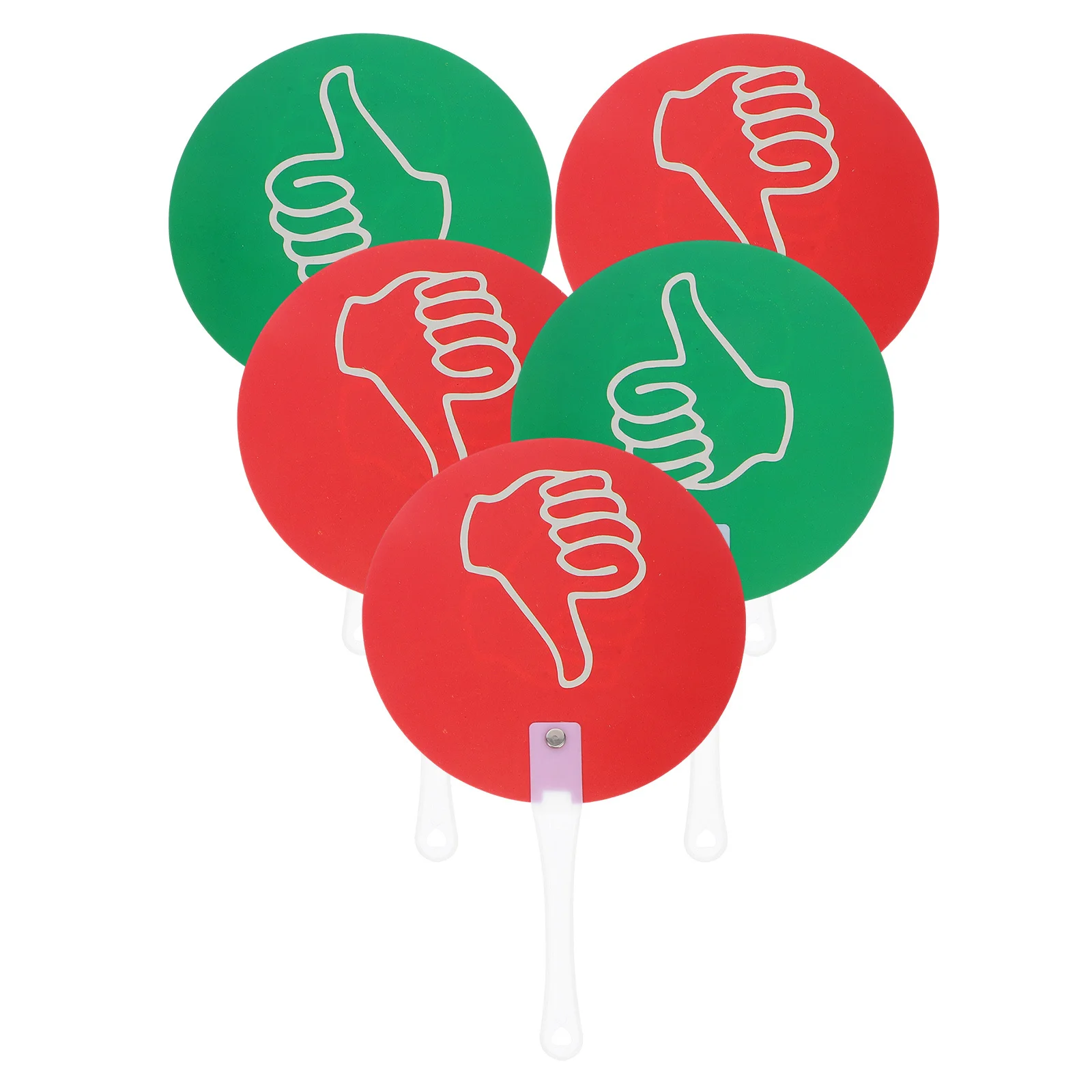 5Pcs Plastic Thumbs Paddles Hand Held Signs on Stick for Game Judging Board Classroom Voting System Teacher Gadgets Educational