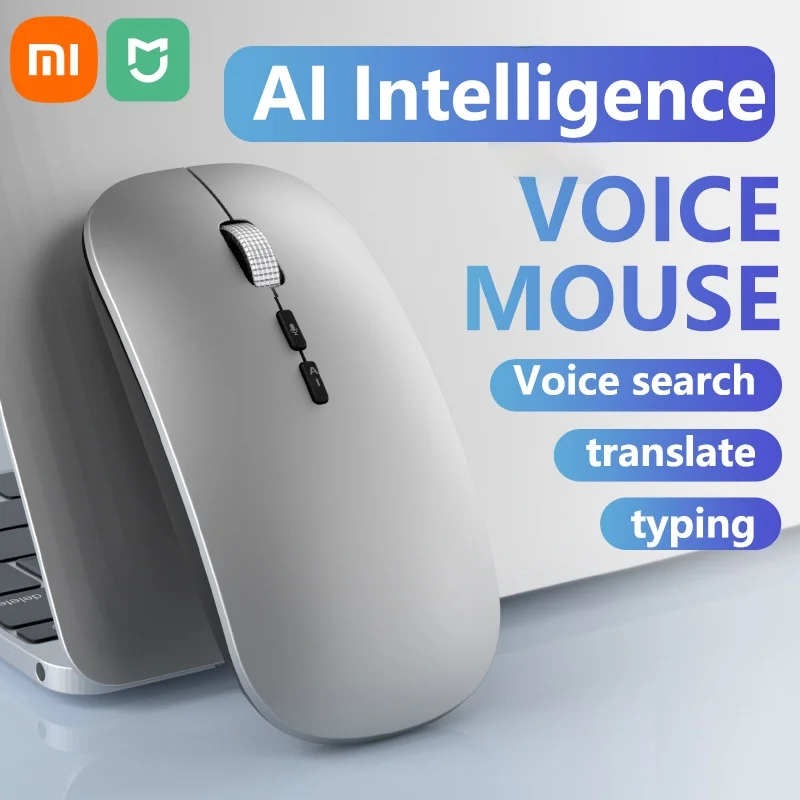 Xiaomi AI Intelligent Voice Translation Mouse Wireless Portable Small Ergonomic Dual-mode Office Game Mute For Computer Notebook