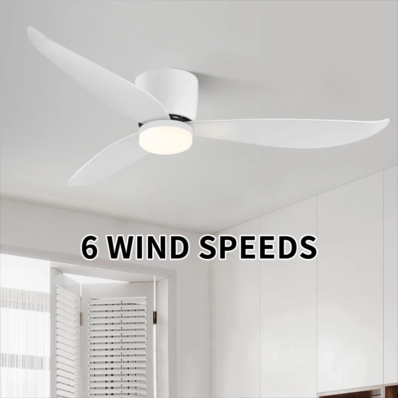 Smart LED Ceiling Fan with Light Strip, Modern White/wood Grain, Suitable for Bedrooms, Living Rooms, and Courtyards, 110V-220V
