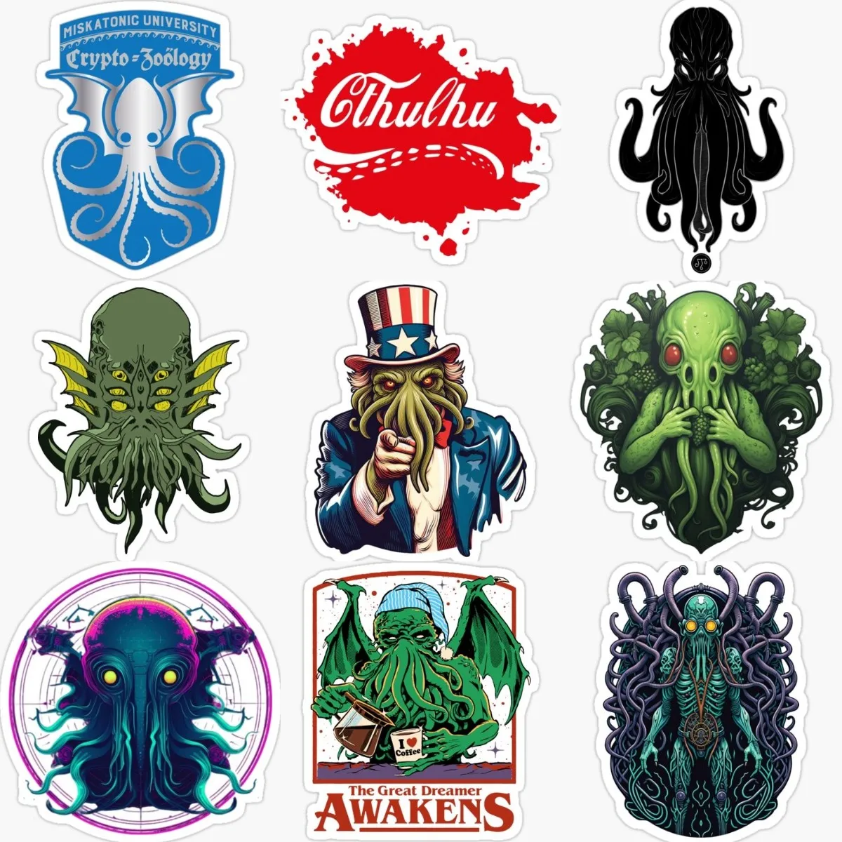 Cthulhu Great Old Ones Octopus Monster Personalized PVC Waterproof Sticker for Decorate Wall Car Helmet Bumper Window Decal