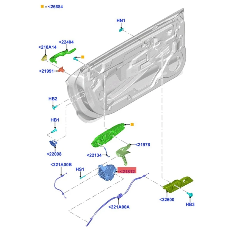 1Pair Car Door Spring Lock Actuator For Ford Mustang 2015-2021 FR3Z-63264A27-A FR3Z-63264A26-B Door Latch Mechanism