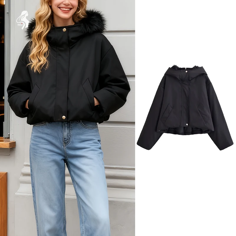 

Womens Hooded Jacket With Plush Lining Zipper Closure Warm Hooded Fashionable Jacket A Must Have Item For Autumn And Winter