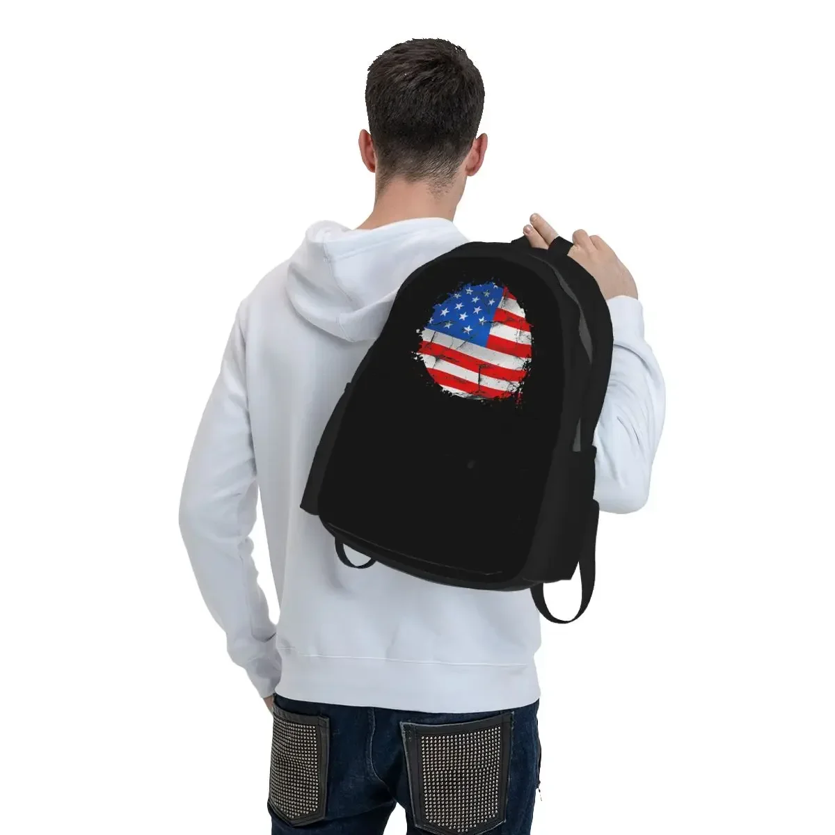 USA America American Flag Backpack Boys Girls BookBag Children School Bag Laptop Shoulder Bags for Men Women