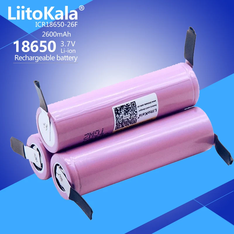 Liitokala nowy 100% oryginalny 18650 2600mah bateria ICR18650-26FM litowo-jonowy 3.7V akumulator + DIY nikiel arkusz