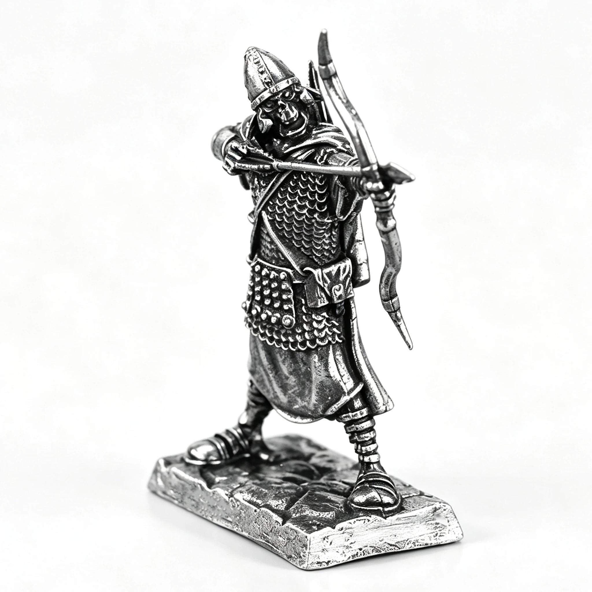 Metal Cupronickel Roman Soldier Figure Medieval Military Archer Model Sandbox Toys Desk Decoration Collection Car Interior Decor