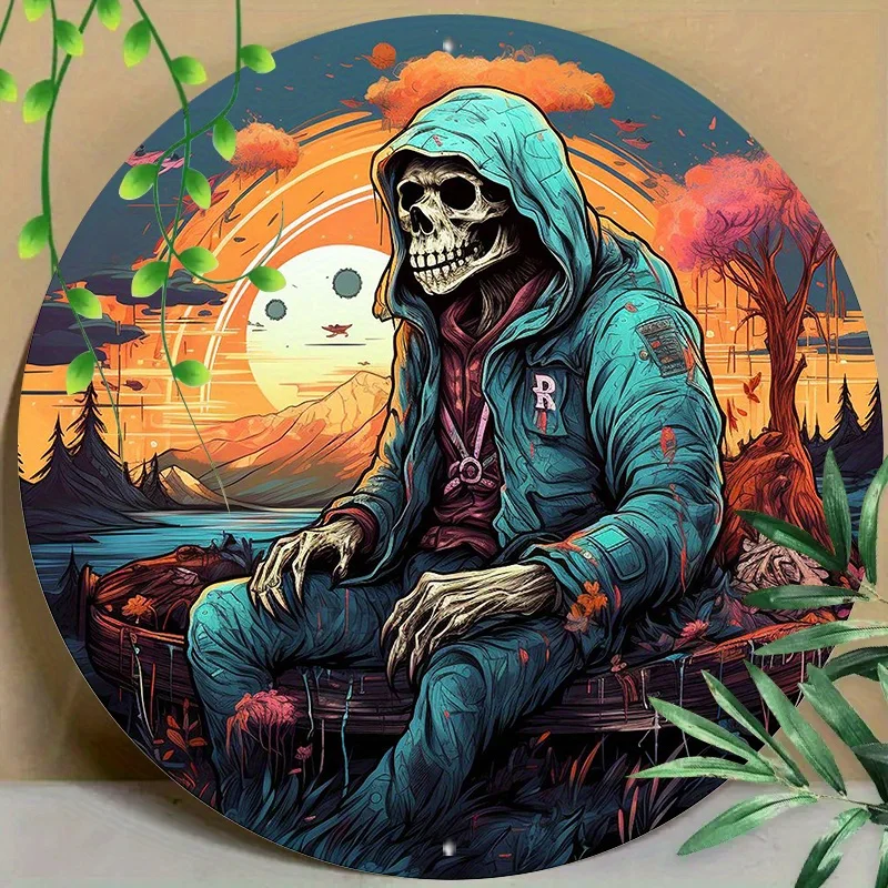 

Round Metal Aluminum for Home, Living Room, Coffee Shop, Office, Wall Decoration Art, Wall Art Home Decor, 8in &11.8in 1pc