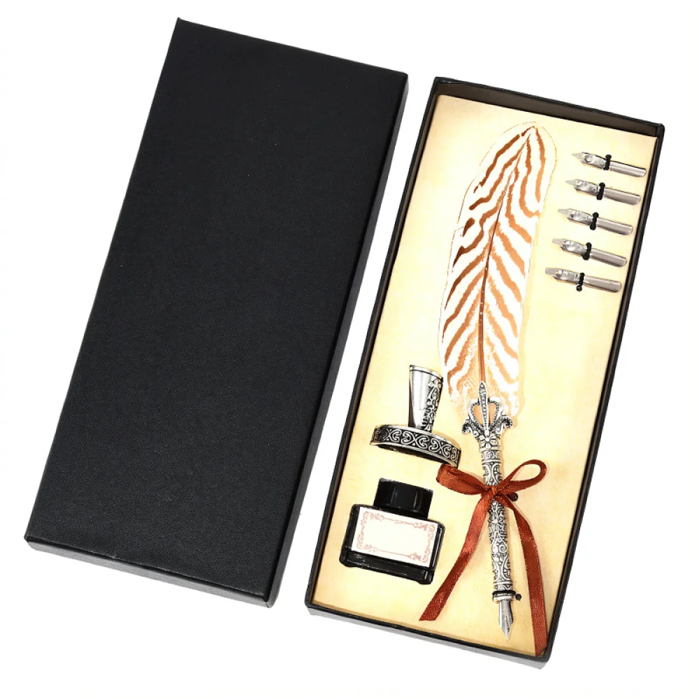 Elegant Quill Pen Set Creative Calligraphy Stationery Gift For Students Artists Home Office Desktop Decoration