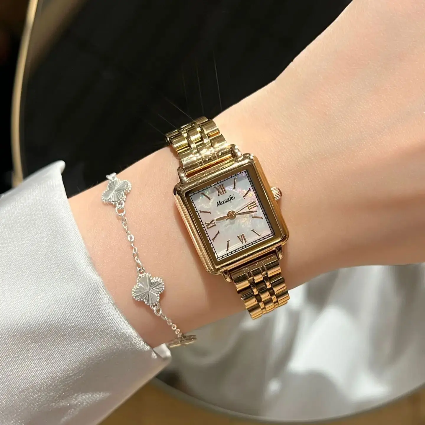 Fashion retro luxury watch for women square simple women\'s watch reloj mujer classic small square watch relojes para damas