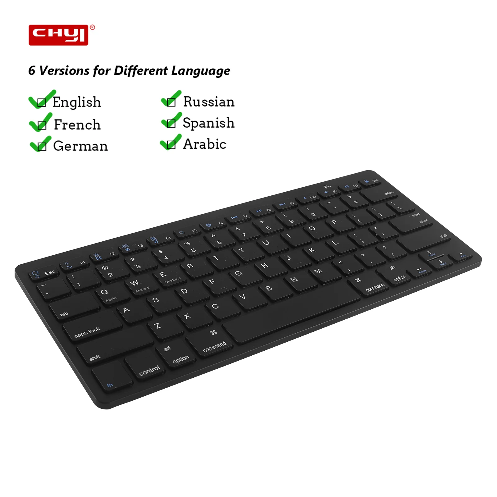 Multi-language Bluetooth Wireless Keyboard Wireless Russian French German Arabic Spanish Language For iPad Android Tablet Laptop