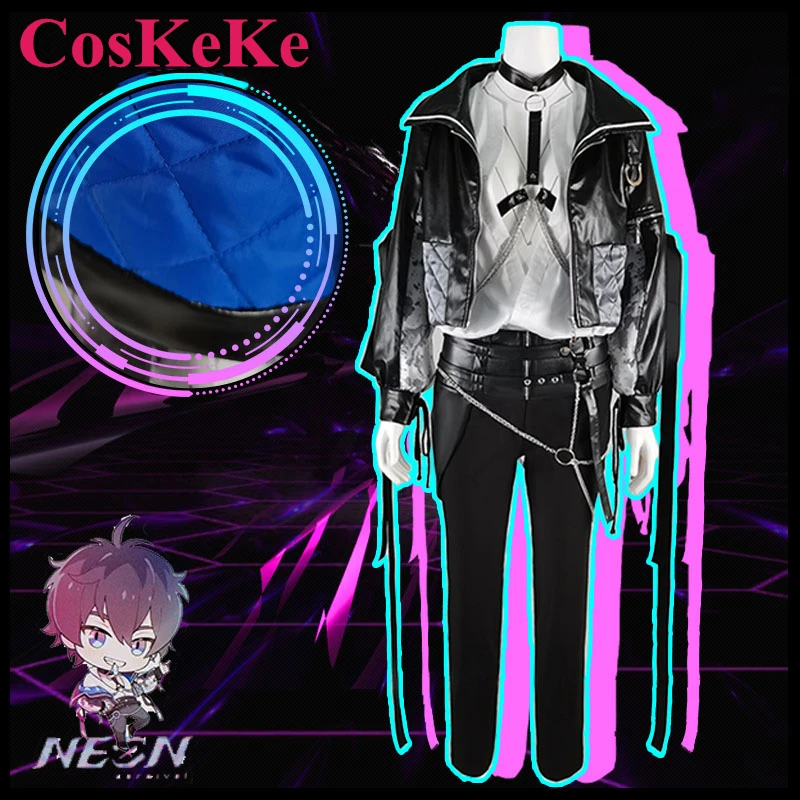 

CosKeKe Eiden Cosplay Anime Game Nu: Carnival Costume Neon Fashion Handsome Uniform Full Set Halloween Party Role Play Clothing