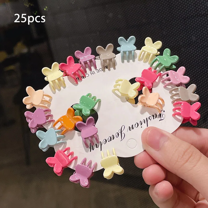 25Pcs Girls Cute Cartoon Hair Clips Claw Clip Flower Star Small Hair Claws Children Sweet Hairpins Fashion Hair Accessories