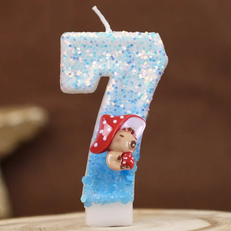 Capybara Digit 0-9 Candle New Cute Capibara Birthday Cake Topper Decor Baby Shower Gender Reveal Anniversary Party Supplies Gift