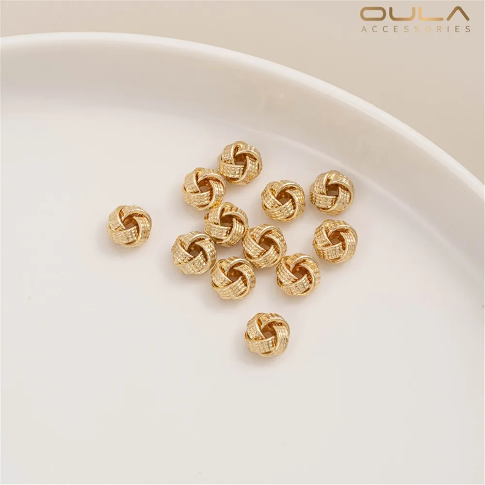 

Korean 14K Gold-plated Handmade Woolen Balls Diy String Bracelets Collarbone Necklaces Earrings Hanging Beads Matching Beads