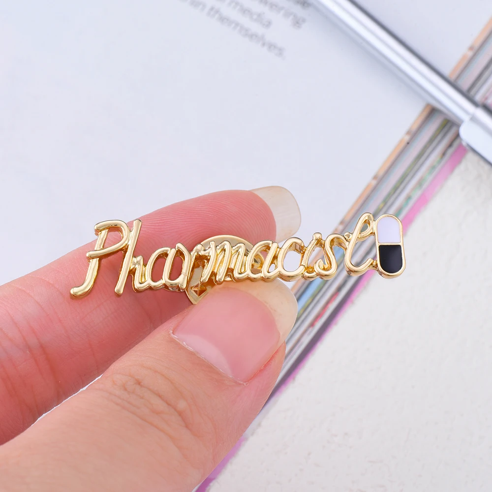 DCARZZ Pharmacist Charm Enamel Pill Pin Medical Pharmacy Nurse Lapel Backpack Brooch Badge Creative Medicine Jewelry