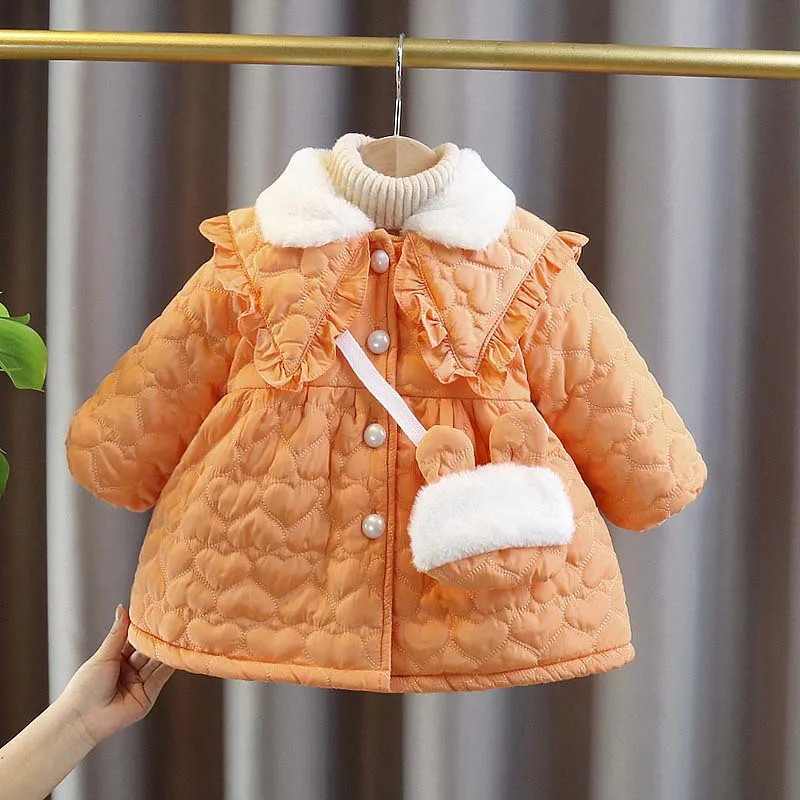 1 2 3 4 Years Baby Girl Winter Jacket Christmas Sweet Princess Girls Coat Thicken Warm Children Outerwear Clothing Birthday Gift