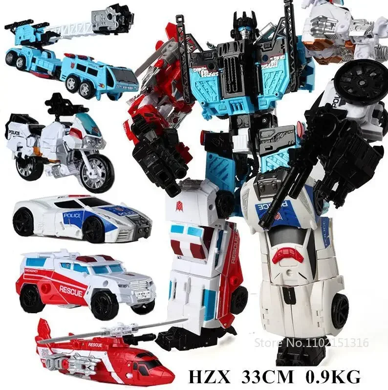 6in1 HZX Transformatie Robot Speelgoed Defensor Bruticus Superion Devastator IDW 5 IN 1 6 IN 1 Action Figure