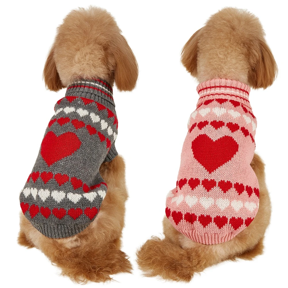 Valentines Day Pet Clothing Winter Warm Dog Coat Cat Sweater for Small Medium Dogs Chihuahua Bulldogs Puppy Lover Costume